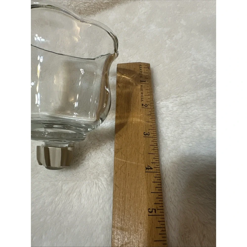 Vintage Clear Glass‎ Votive Candle Holder Tulip Design 4